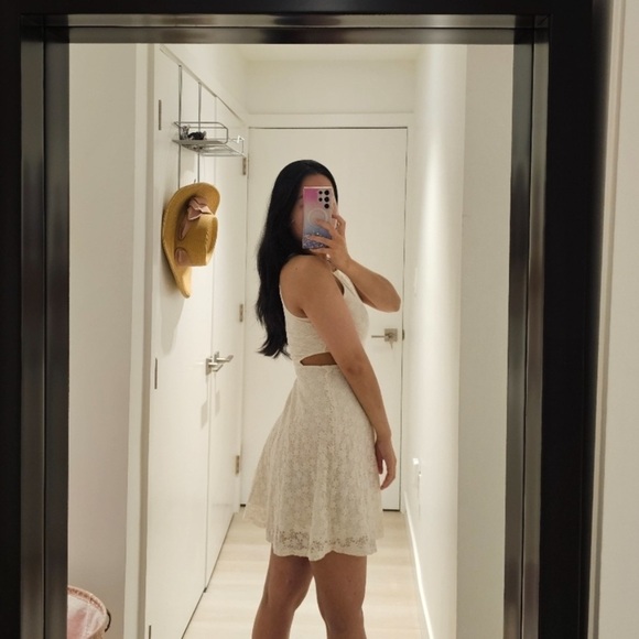 Garage Lace Side Cut Out Mini Dress S Off White - Picture 2 of 7